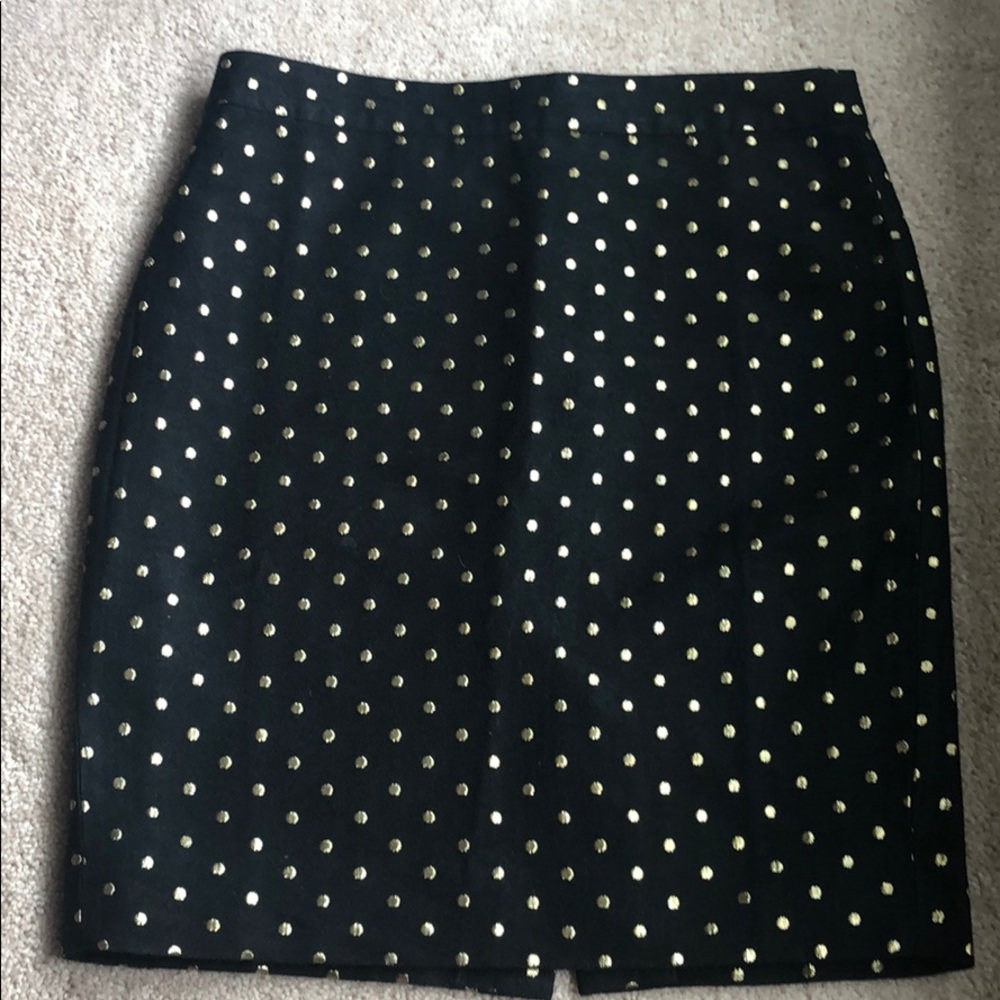 J crew black and gold pencil skirt